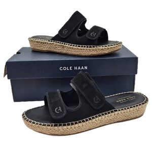 Cole Haan Womens Zerogrand Cloudfeel Sandals Espadrille Slide Black Size 8.5